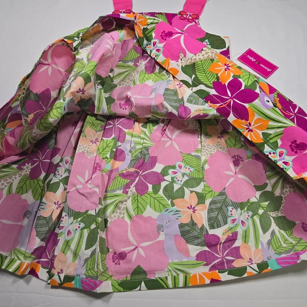 Gymboree Tropical Giraffe Parrot‎ Dress Girls 4T NWT Summer Vacation Outfit
